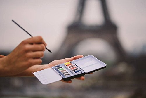Sennelier - L'Aquarelle Professional Watercolor Paint Set (14 Full Pans) with Portable Metal Palette Box | Master Artist Grade High Honey Content - Image 2