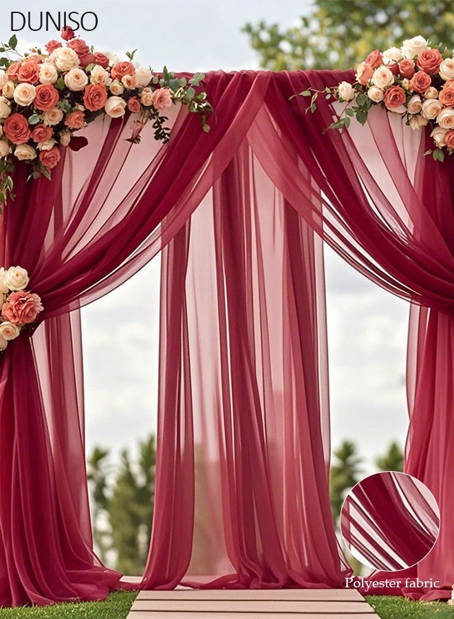 DUNISO 160 x 800 cm Wedding Bow Drapery Chiffon Fabric Drapery for Wedding Bow Transparent Tulle Wedding Decorations for Wedding Party Stage Photography Backdrop Photography Props - Image 1