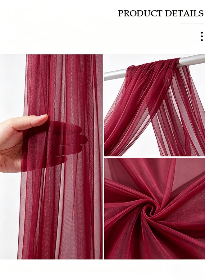 DUNISO 160 x 800 cm Wedding Bow Drapery Chiffon Fabric Drapery for Wedding Bow Transparent Tulle Wedding Decorations for Wedding Party Stage Photography Backdrop Photography Props - Image 3