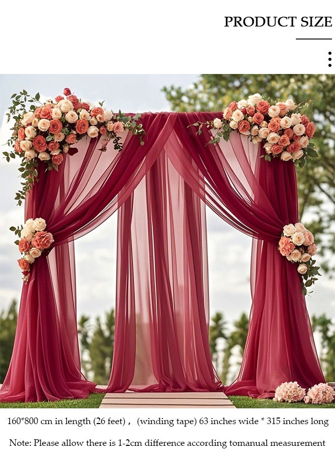 DUNISO 160 x 800 cm Wedding Bow Drapery Chiffon Fabric Drapery for Wedding Bow Transparent Tulle Wedding Decorations for Wedding Party Stage Photography Backdrop Photography Props - Image 4