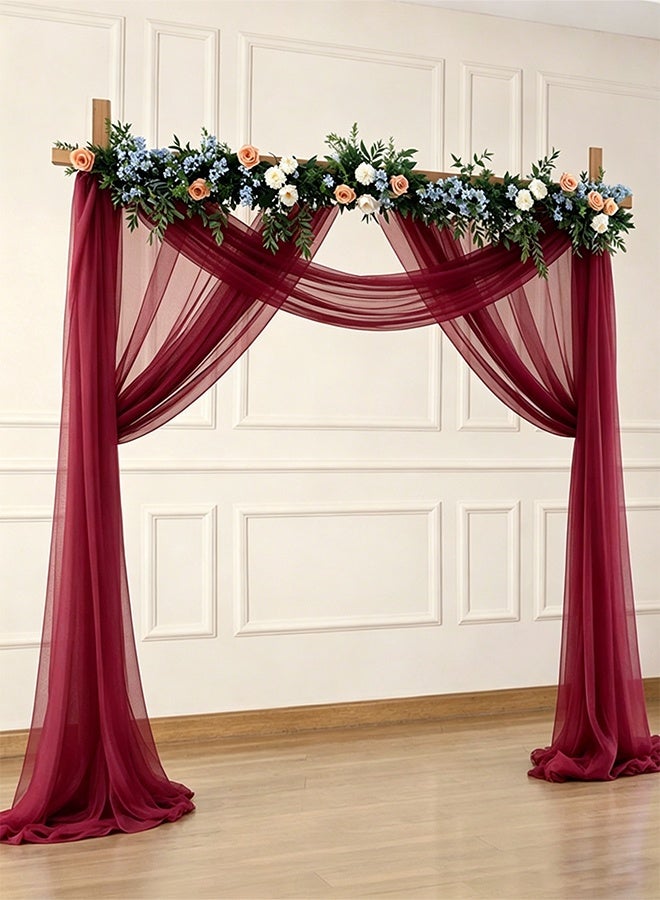 DUNISO 160 x 800 cm Wedding Bow Drapery Chiffon Fabric Drapery for Wedding Bow Transparent Tulle Wedding Decorations for Wedding Party Stage Photography Backdrop Photography Props - Image 2