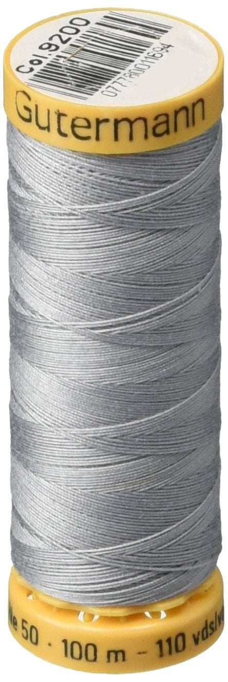 Gutermann Natural Cotton Thread 110 Yds Silver Streak