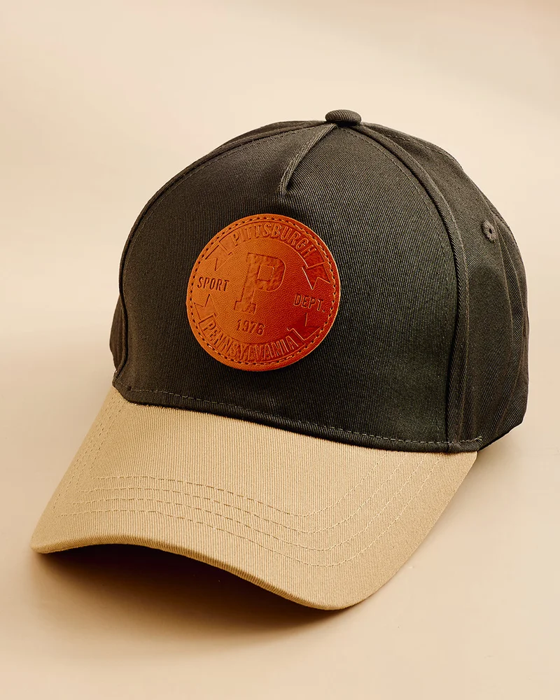 REDTAG Men Black Patch Cap