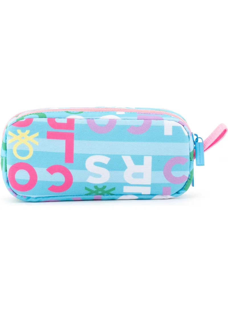 يونايتد كولورز أوف بينتيون Letter Printed Double Compartment Girls Pencil Case