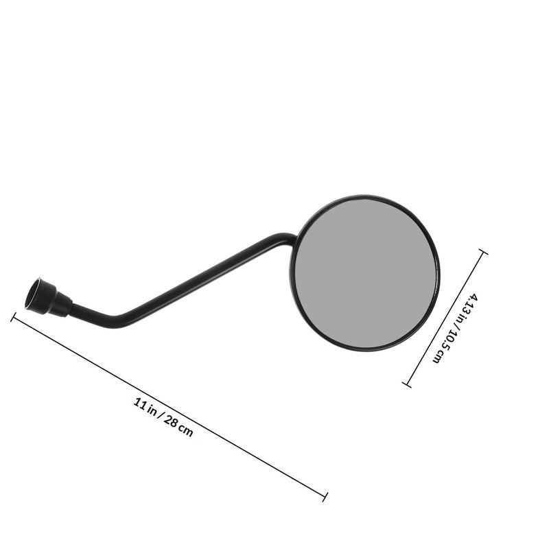 Black Motorcycle Rearview Side Mirrors Scooter Handlebar Mount Replacement Set - Image 3