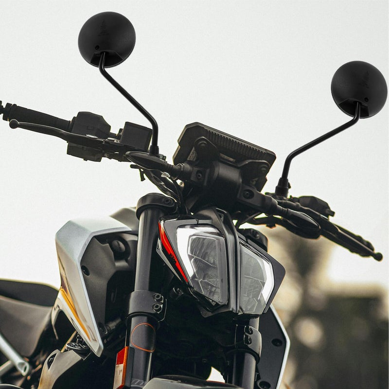 Black Motorcycle Rearview Side Mirrors Scooter Handlebar Mount Replacement Set - Image 4