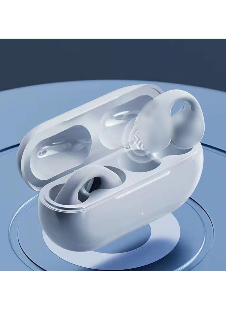 Wireless Ear Clip Skeleton Conduction Headphones, 2024 Upgrade Open Ear Headphones Wireless Bluetooth, Skeleton Conduction Headphones Bluetooth Earphones for Running, Sports, Cycling (White)  - Image 1