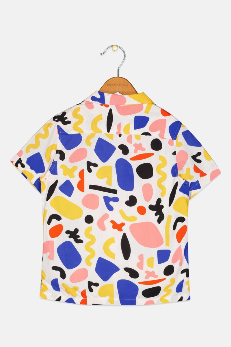 JACK & JONES Kids Boy Short Sleeves Allover Print Casual Shirt, Multicolor - Image 2