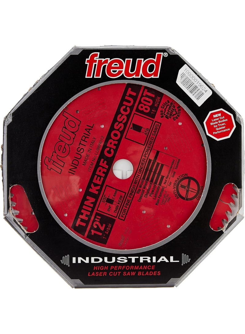 freud Freud Thin Kerf Fine Finish Crosscut Saw Blade with Premium Tico Hi-Density Carbide Crosscutting Blend for Maximum Performance - 12" Diameter, 80 Teeth, ATB Grind - LU88R012 - Image 3