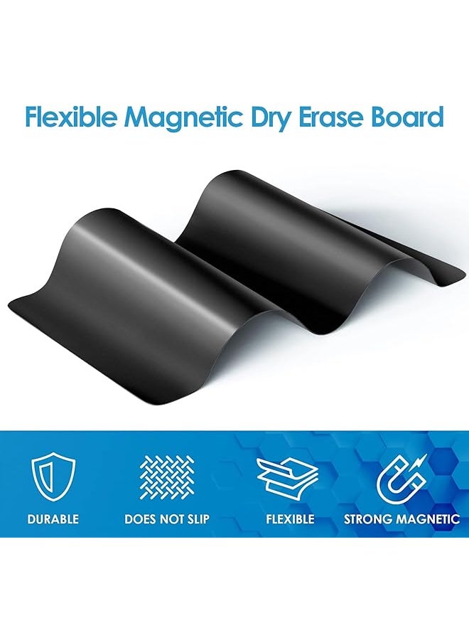 X spring Dry Erase Board Fridge Magnetic Black Dry Erase Board For Kitchen Peel Removable Diy Magnetic Fridge Dry Erase Board For School Office Home Art Includes 4 Markers And Eraser  - Image 3
