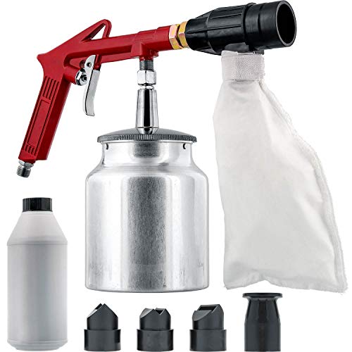 TCP Global Sand Blaster Gun Kit with Recovery System, Air Compressor Sandblaster Tool, Abrasive Included - for Cleaning Metal, Wood, Surface Prep, Rust Removal - Image 1
