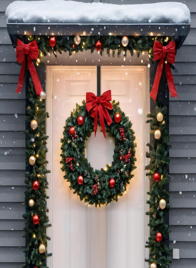 ليفيدي مجموعة LEIFIDE من 4 قطع من علاقات أكاليل عيد الميلاد قابلة لتعديل العرض للباب الأمامي، من 1.5 إلى 3.78 بوصة، خطاف كبير لتزيين الباب، سعة 20 رطلاً، أسود - Image 5