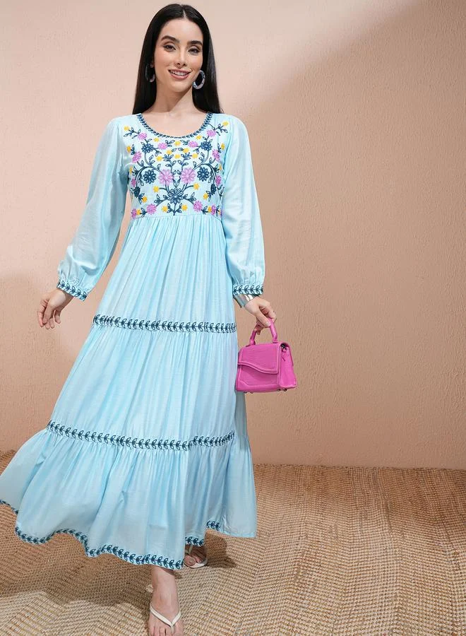 Vishudh Embroidered Tiered Dress