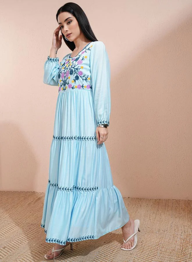 Vishudh Embroidered Tiered Dress