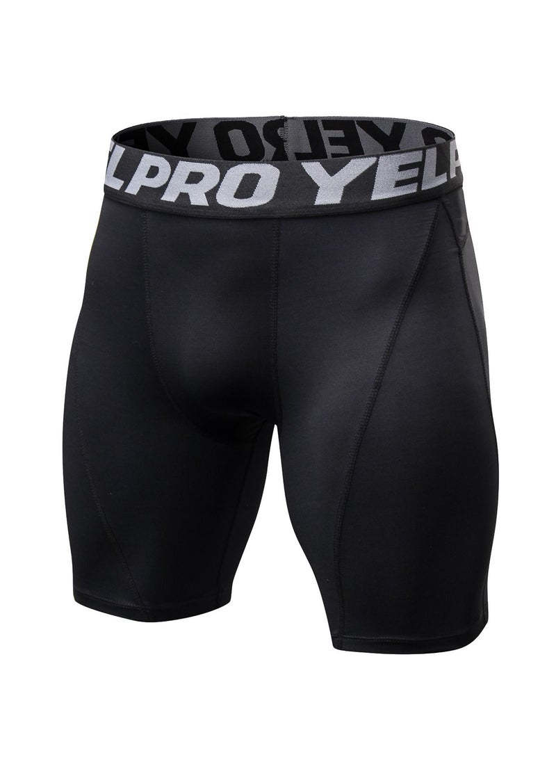Loquat Men Quick Dry Breathable Elastic Shorts Black  - Image 1