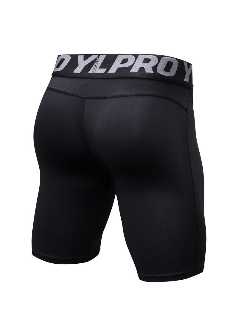 Loquat Men Quick Dry Breathable Elastic Shorts Black  - Image 2