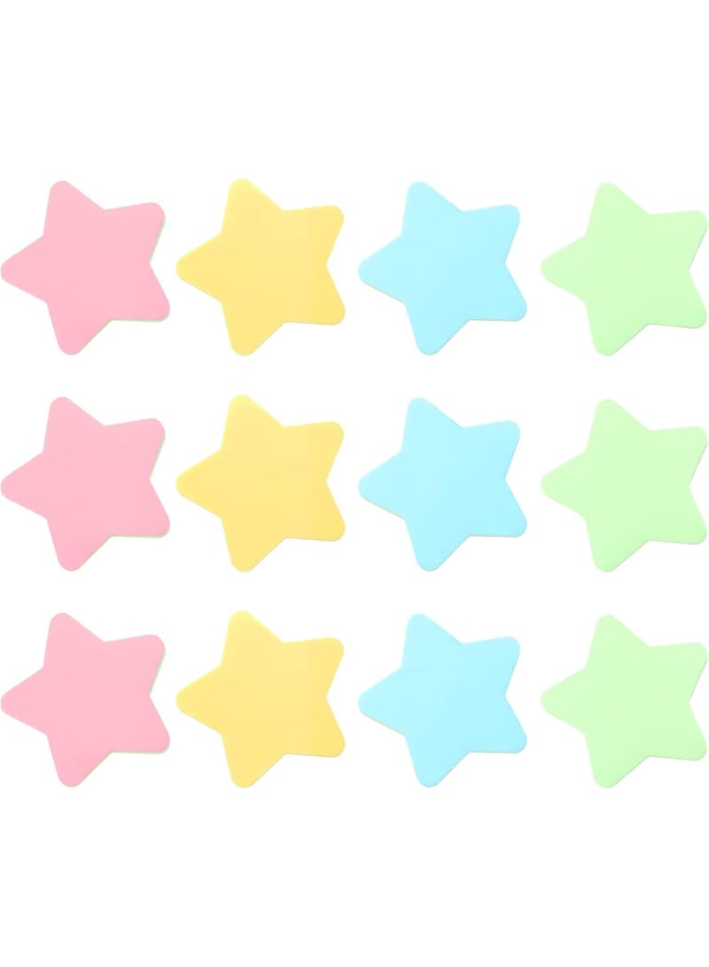 SOLARAE Sticky Notes, Star Shape Sticky Notes, 12 Pack Colorful Sticky Pad Self Sticky Note, for Reminders, Studying, Office, 3 x 3 Inch Self Sticky Notes Pad, for Home Office Business Notebook (4 Colors) - Image 1
