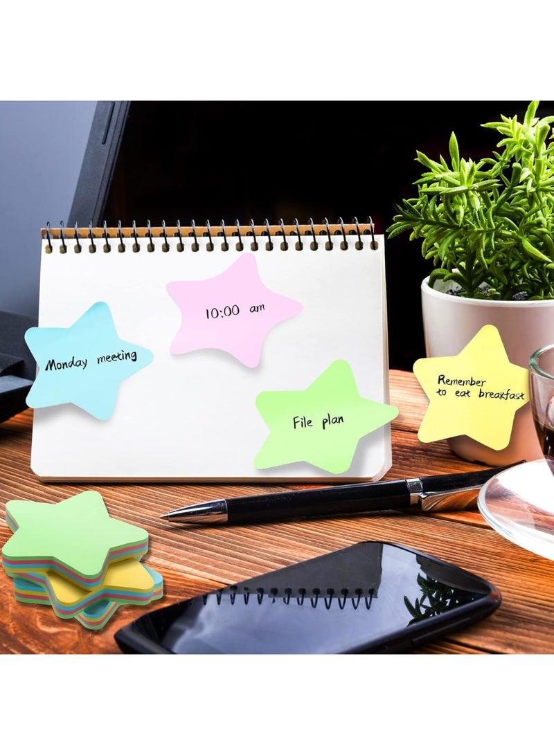 SOLARAE Sticky Notes, Star Shape Sticky Notes, 12 Pack Colorful Sticky Pad Self Sticky Note, for Reminders, Studying, Office, 3 x 3 Inch Self Sticky Notes Pad, for Home Office Business Notebook (4 Colors) - Image 3