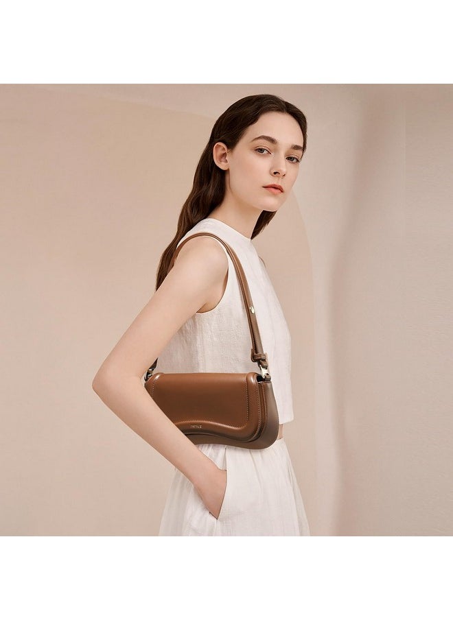 Keyli Keyli Shoulder Bag for Women mini Crossbody Purses Retro Classic Handbag Waterproof Vegan Leather Clutch Tote Hobo Purse Designer Bags with Adjustable Strap Brown  - Image 4