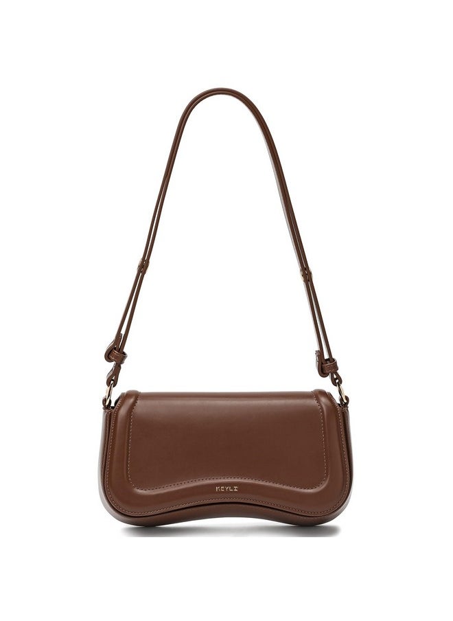 Keyli Keyli Shoulder Bag for Women mini Crossbody Purses Retro Classic Handbag Waterproof Vegan Leather Clutch Tote Hobo Purse Designer Bags with Adjustable Strap Brown  - Image 1