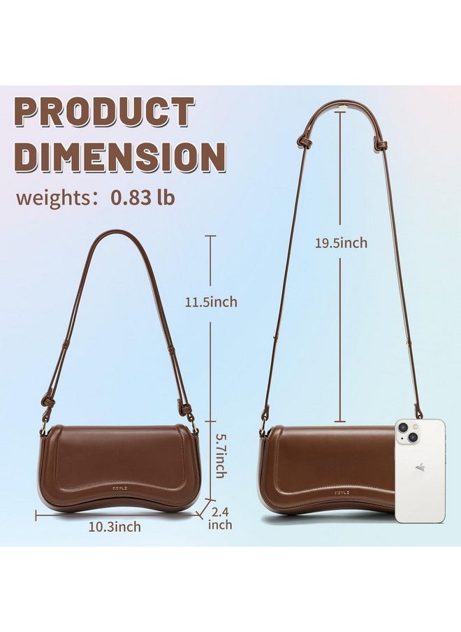 Keyli Keyli Shoulder Bag for Women mini Crossbody Purses Retro Classic Handbag Waterproof Vegan Leather Clutch Tote Hobo Purse Designer Bags with Adjustable Strap Brown  - Image 3