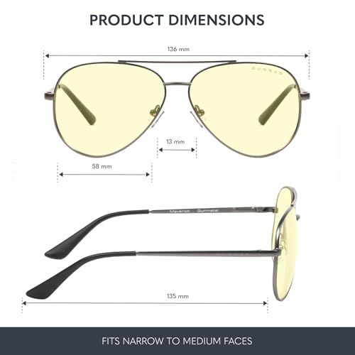 GUNNAR Premium Gaming and Computer Glasses Blocks 65 Blue Light Maverick Gunmetal Amber Tint - Image 3