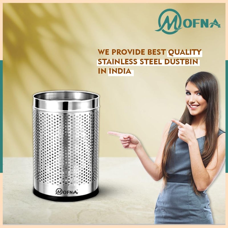 mofna Mofna Stainless Steel Perforated Type Dustbin 7x10 Inch 5 Liter Pack of 3 Pcs Trash can Garbage Bin Paper Bin  - Image 4