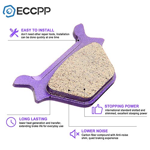 ECCPP FA200 Rear Brake Pads Fit for Dyna 1992-1999, Dyna Glide 1992, Fatboy 1998, Heritage Softail 1991 1993-1996, Heritage Springer 1998 Softail Springer 1997 Sportster 883 1986-1999 Carbon Fiber - Image 5