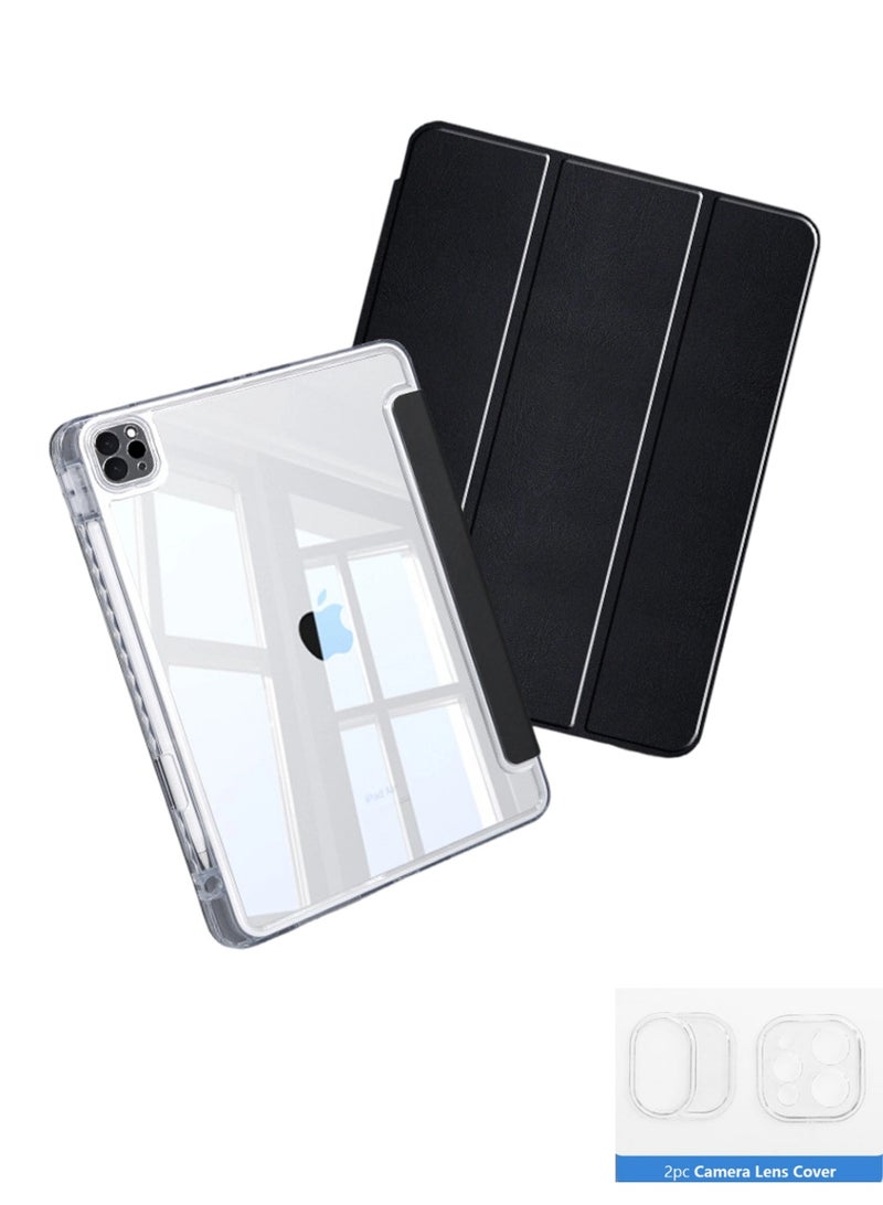 Abania iPad Air 11 Inch M3/M2 Case, iPad Air 10.9 (5th/4th Gen) & iPad Pro 11 (1st/2nd/3rd/4th Gen) Protective Cover, Slim Hybrid Clear Case with Pencil Holder, Auto Wake/Sleep, Camera Guard - Image 1