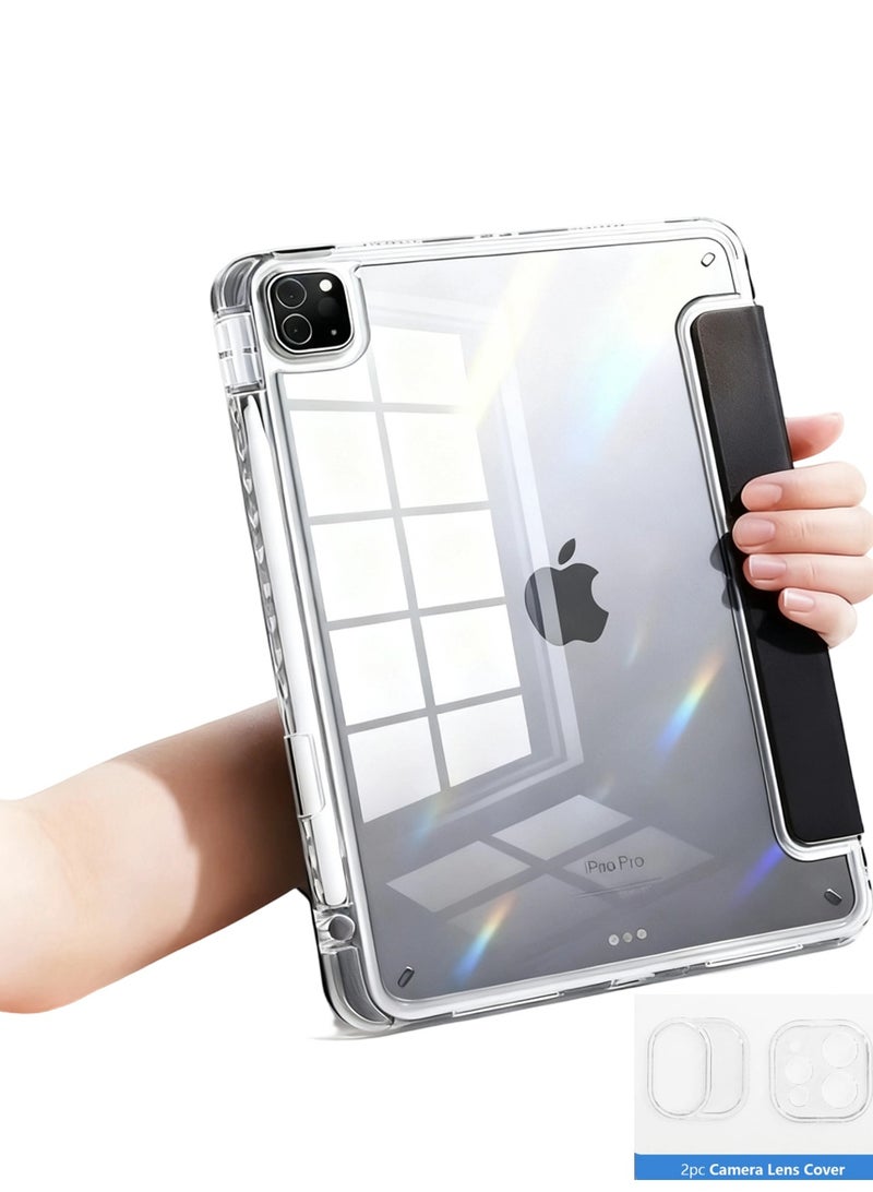 Abania iPad Air 11 Inch M3/M2 Case, iPad Air 10.9 (5th/4th Gen) & iPad Pro 11 (1st/2nd/3rd/4th Gen) Protective Cover, Slim Hybrid Clear Case with Pencil Holder, Auto Wake/Sleep, Camera Guard - Image 2