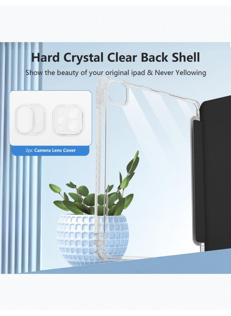 Abania iPad Air 11 Inch M3/M2 Case, iPad Air 10.9 (5th/4th Gen) & iPad Pro 11 (1st/2nd/3rd/4th Gen) Protective Cover, Slim Hybrid Clear Case with Pencil Holder, Auto Wake/Sleep, Camera Guard - Image 4