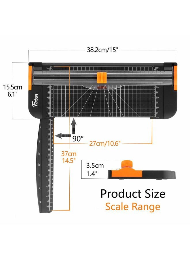 Firbon A4 Paper Cutter 12 Inch Titanium Paper Trimmer Scrapbooking Tool with Automatic Security Safeguard and Side Ruler for Craft Paper, Coupon, Label and Cardstock (Black) - Image 3
