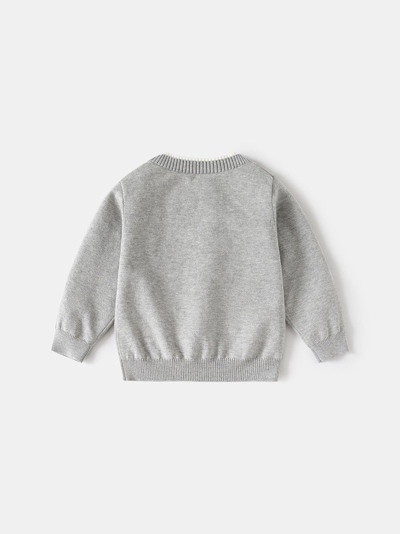Children'S Faux Two-Piece Sweater, Spring Thin Style, Stylish And Warm Top, 2026 New Model, Baby Knit Base Shirt - Image 3
