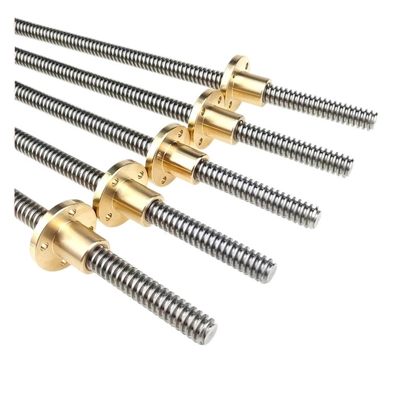 304 Stainless Steel T8 Lead Screw Rod With Brass Nut For 3D Printer Z Axis Linear Guide Stepper Motor Lead 8mm 850mm 2PCS - Image 2