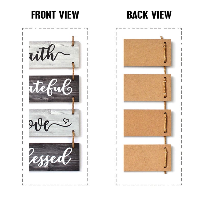 Buecasa Family Wall Decor Sign - Farmhouse Rustic Home Decoration For Living Room Bedroom - Inspirational Large Wall Hanging Plaque 6Pcs 38X12 Inches - Image 5