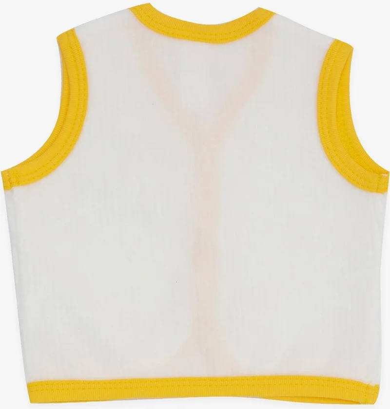 Breeze Breeze Baby Boy Velvet Vest Buttoned 0-3 Months-9 Months, Ecru