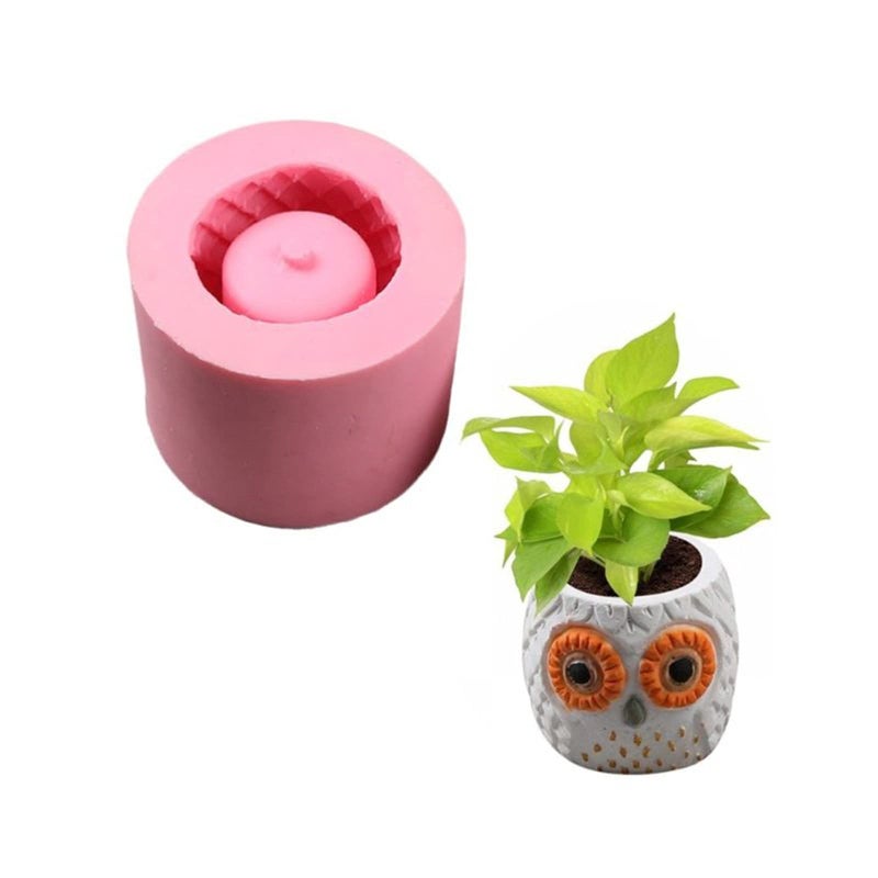 Owl Silicone Resin Flower Pot MoldsCeramic Clay Pots Mold Planter Silicone MouldFlowerpot Concrete Mould for Home Decoration Table Crafts Making