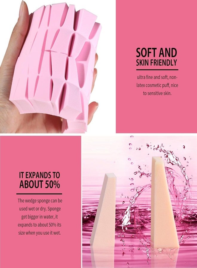 Orbica 24 Pieces Makeup Sponge Blender For Face Curve Blending, Teenitor Latex Free, Small Wedge Shaped Smooth Apply Beauty Sponge Applicator For Liquid Cream Foundation Loose Setting - Image 3