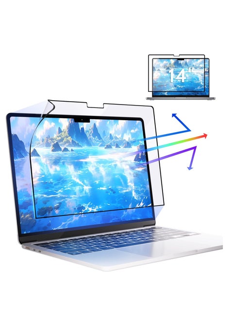Upgrade Anti Blue Light Laptop Screen Protector for MacBook Pro 14 Inch (M4/M3/M2 Pro /M2 Max /M1 Pro /M1 Max) Model A3112/A3185/A3401/A2992/A2918/A2442/A2779, Scratch Resistance  Eye Protection,Mat