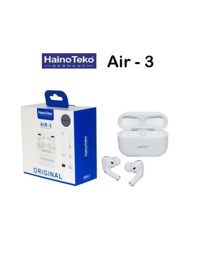 Haino Teko Wireless Bluetooth Air3 Earbuds – Premium Sound Quality, Active Noise Cancellation, Long Battery Life, Comfortable Fit, Touch Control, Water-Resistant, Fast Charging, Perfect for Sports, Calls, & Music, Compatible with iOS & Android - Image 3
