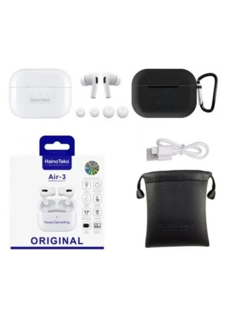 Haino Teko Wireless Bluetooth Air3 Earbuds – Premium Sound Quality, Active Noise Cancellation, Long Battery Life, Comfortable Fit, Touch Control, Water-Resistant, Fast Charging, Perfect for Sports, Calls, & Music, Compatible with iOS & Android - Image 4