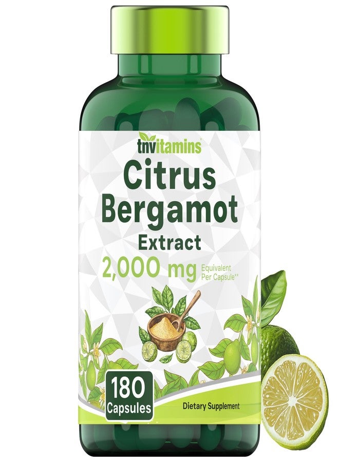 tnvitamins Citrus Bergamot 2000mg - 180 Capsules | Ultra Potent Citrus Bergamot Supplement 2000 mg Per 1 Capsule Serving | 6 Month Supply! | Non-GMO | Made in The USA! - Image 1