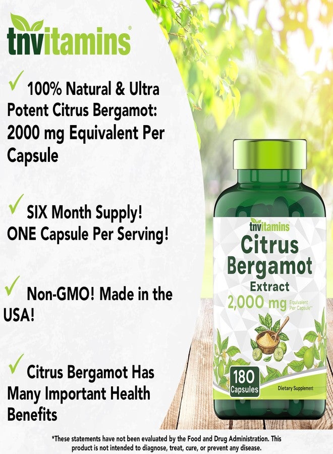 tnvitamins Citrus Bergamot 2000mg - 180 Capsules | Ultra Potent Citrus Bergamot Supplement 2000 mg Per 1 Capsule Serving | 6 Month Supply! | Non-GMO | Made in The USA! - Image 3