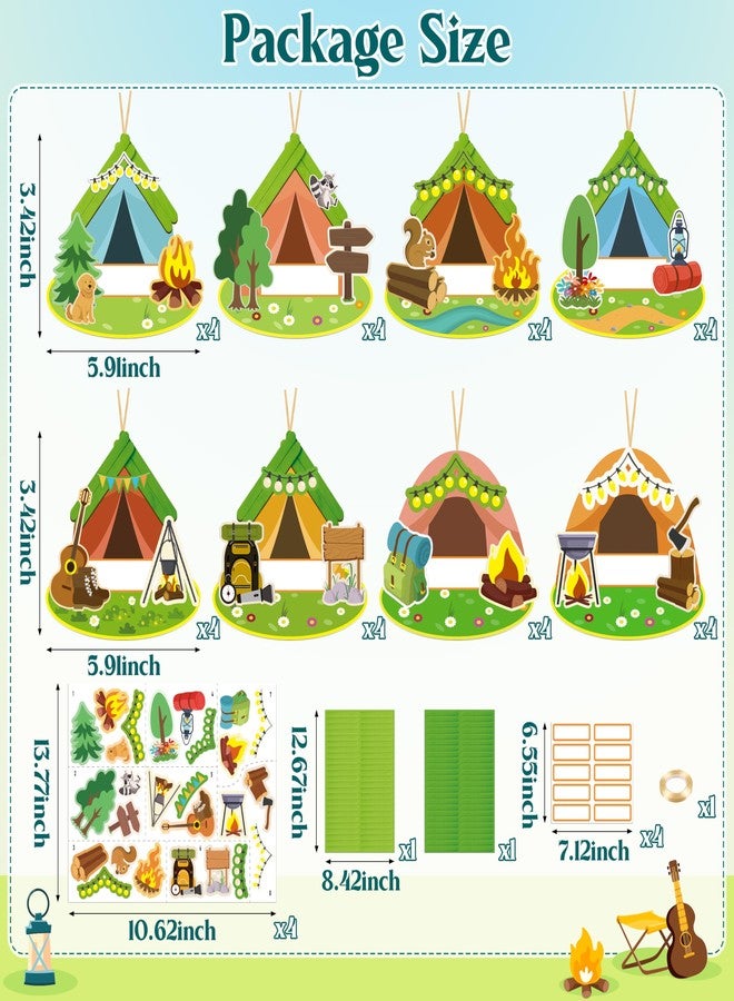 Moon Boat 32 Sets Camping Craft Wood Picture Frame Kit - DIY Camp Hanging Bulk for Summer Classroom School VBS Activities Party Favor Supplies - Image 3
