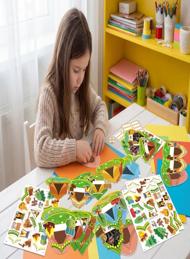 Moon Boat 32 Sets Camping Craft Wood Picture Frame Kit - DIY Camp Hanging Bulk for Summer Classroom School VBS Activities Party Favor Supplies - Image 2