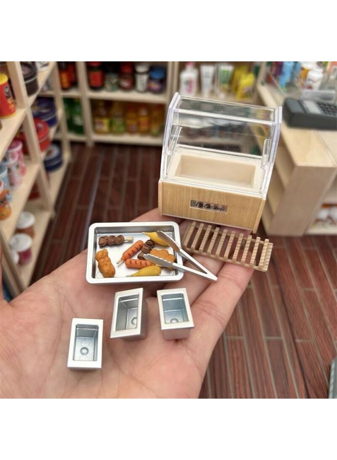 Doll House Dollhouse Mini Model Food Play OB11 Scene Miniature Bread Cake Cabinet Guandong Cooking Ornaments-Colour:Set Of Bread Cabinets  - Image 5