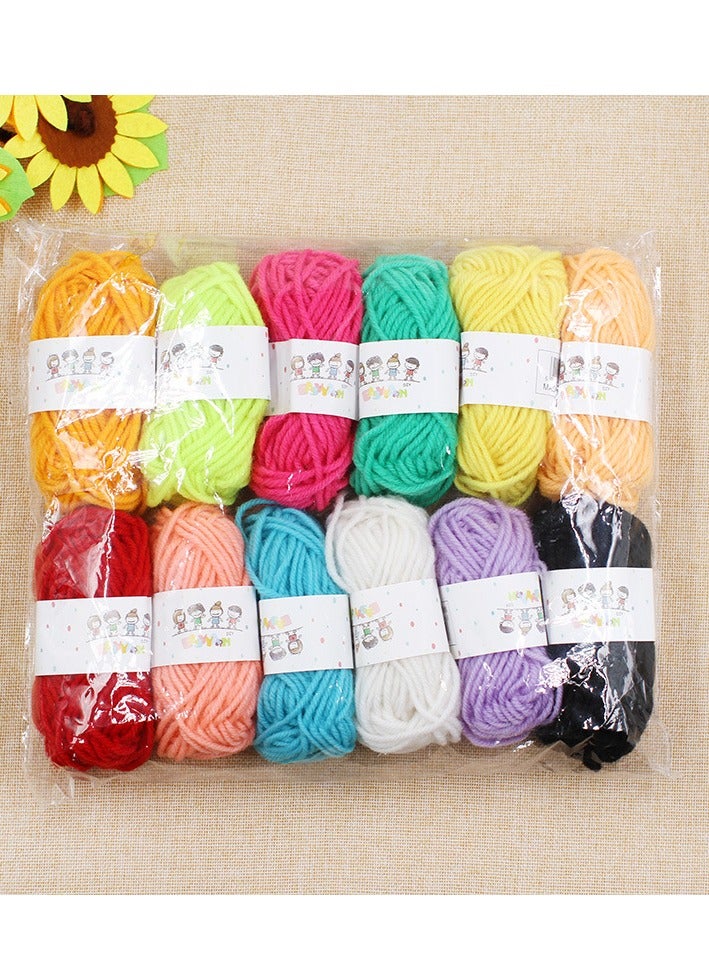 12 kinds of rainbow-colored cotton thread clusters, with golden cotton silk, each cotton thread is composed of 4 strands, which can be used to make sweaters for children or adults. - Image 2