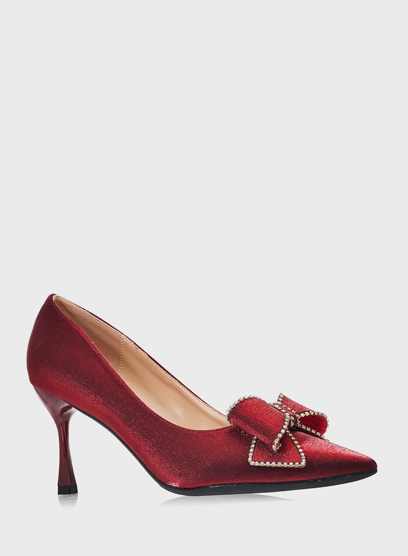 Khizana Heeled Pump With Bow - Image 2