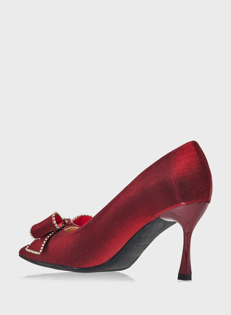 Khizana Heeled Pump With Bow