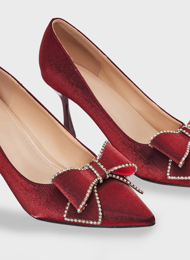 Khizana Heeled Pump With Bow